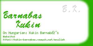 barnabas kukin business card